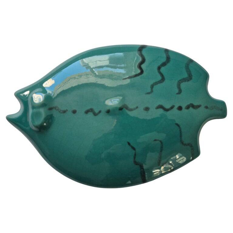 Rare Midcentury Ceramic Wall Sculpture Flounder, 1970s.