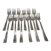 12 fourchettes à gateaux métal argenté orfèvre Christofle Concorde 15,8cm