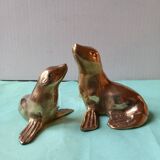 Duo d'otaries  en laiton