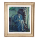 Oil on panel Young woman reading Signed Roger Alluin dated 28/2/38