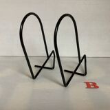 Pair of black metal bookends B