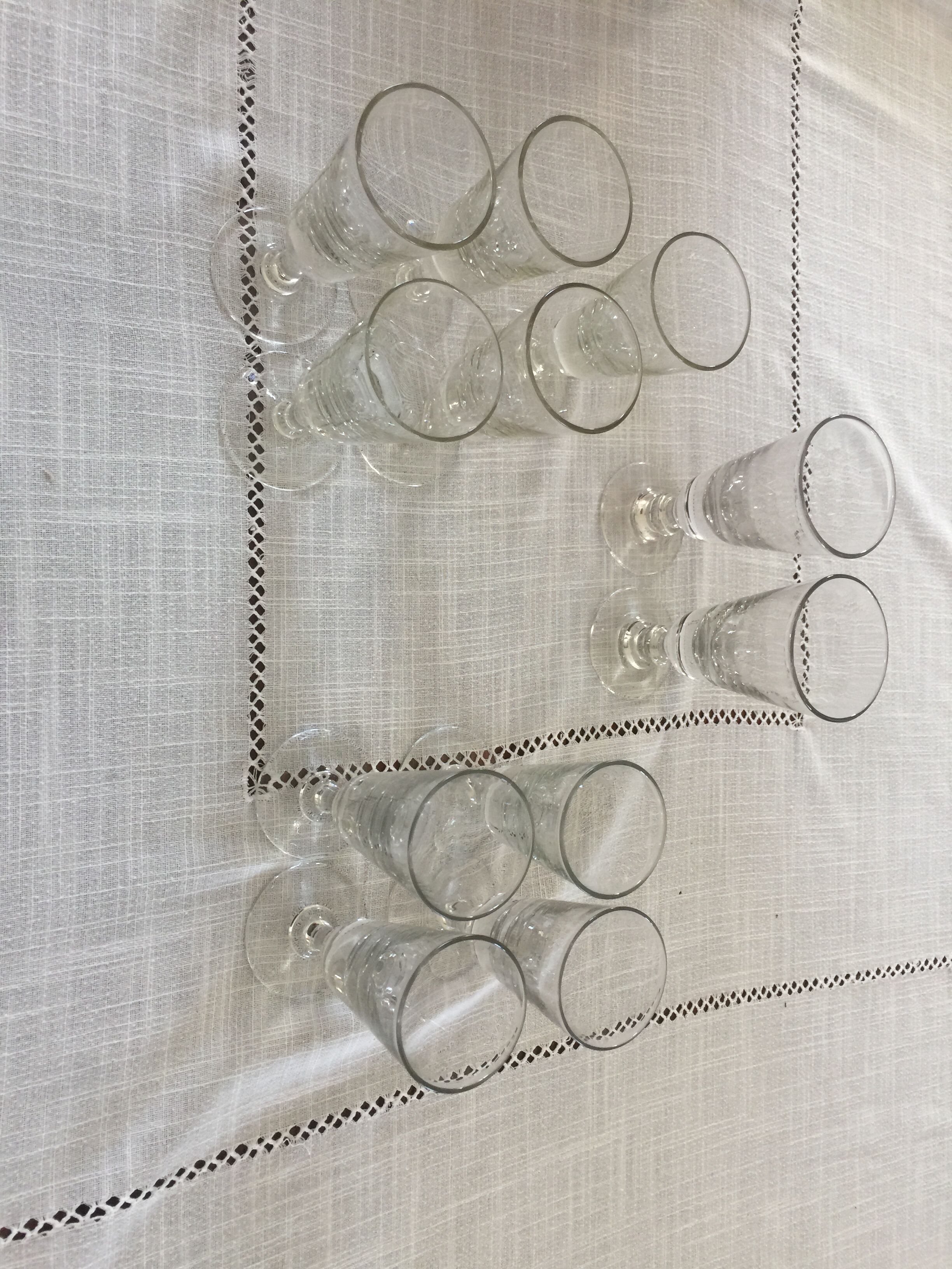 Series of absinthe glasses