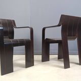 Set of 6 Vintage Strip Dining Chairs by Gijs Bakker for Castelijn, 1970s