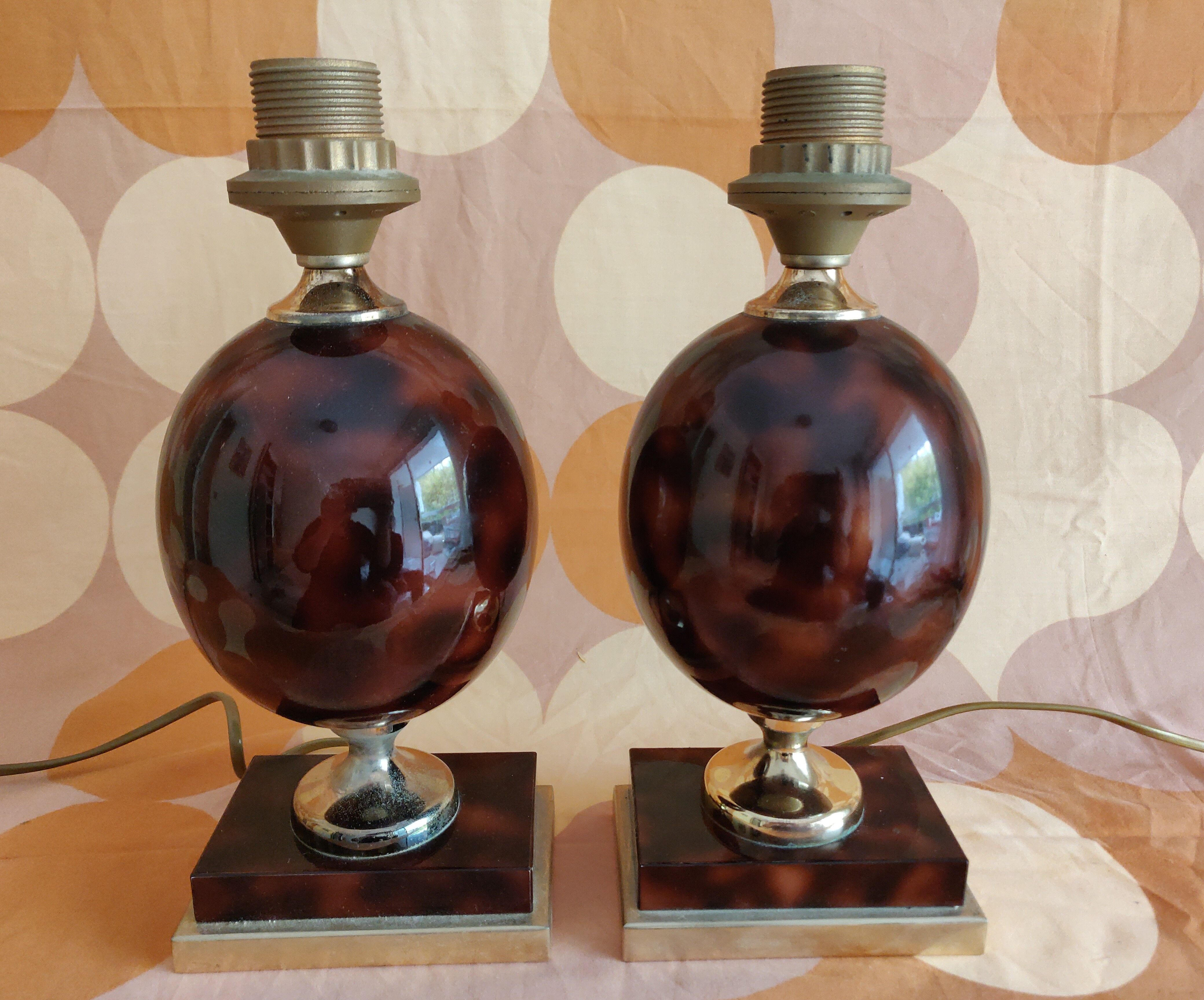 Modernist lamps Barbier style ceramic 1970