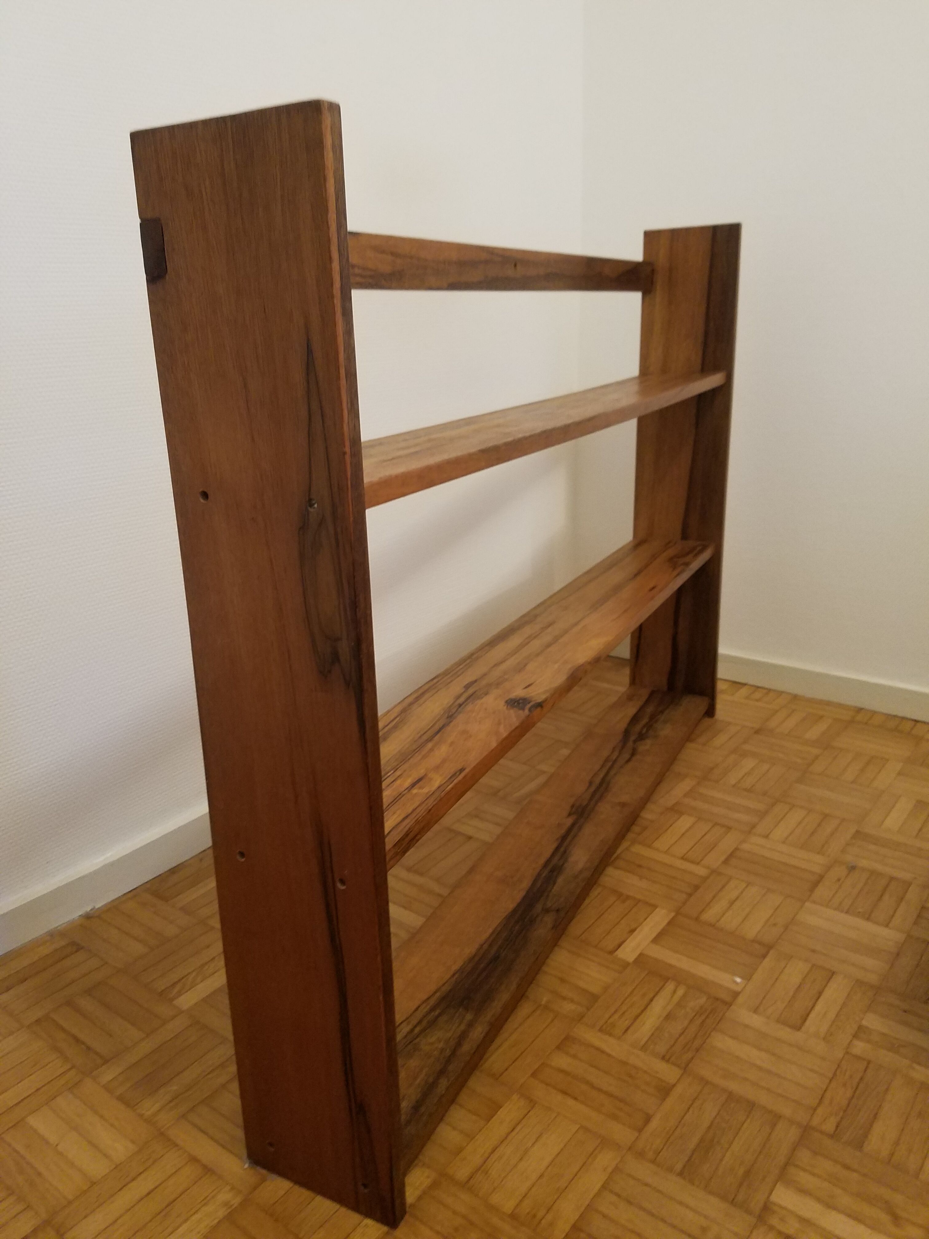Old shelf in solid wood and exotic wood