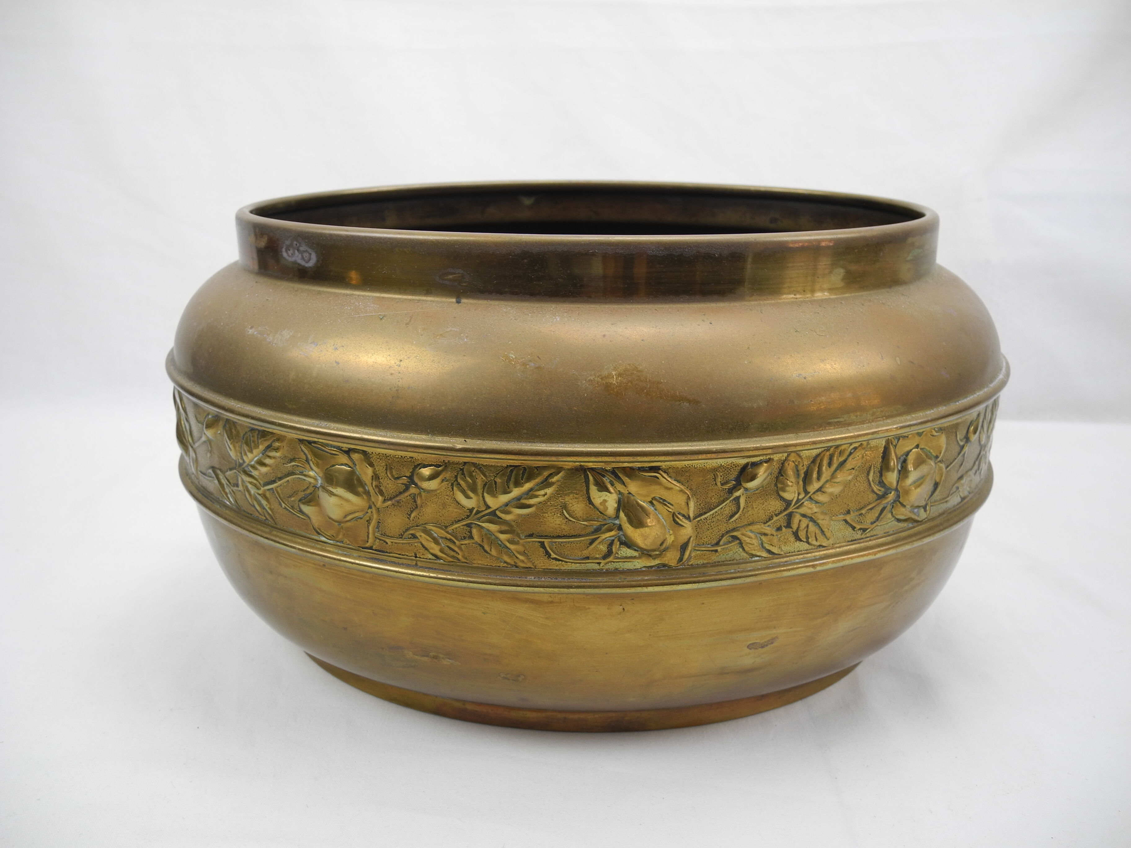 Old planter cache pot brass old brass plant flowers pot
