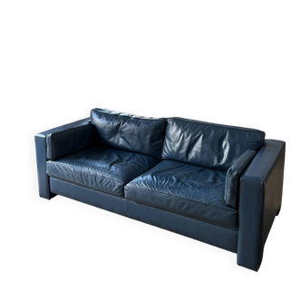 Canapé cuir bleu Hughes Chevalier