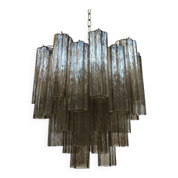 Murano glass chandelier "tronchi" fume' d50