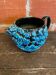 Old pichet cyclope charles cart ceramic fat lava blue + black vintage