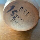 Antique pitcher la poterie des mottes stoneware brown beige vintage kitchen