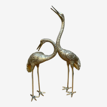 Chiseled brass cranes - large format