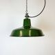 Industrial French Green Enamel Factory Lamp, 1960s
