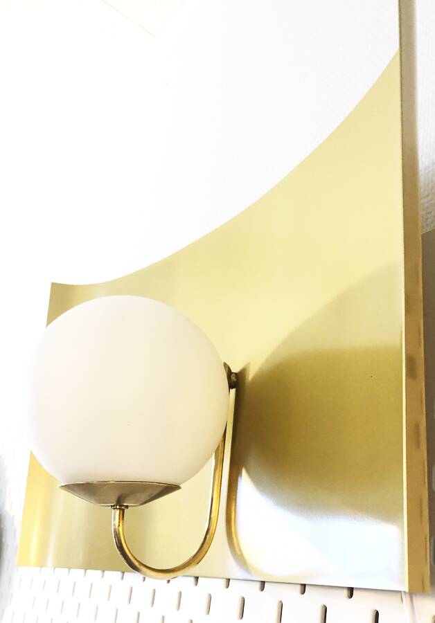 Pair of art deco brass wall lights