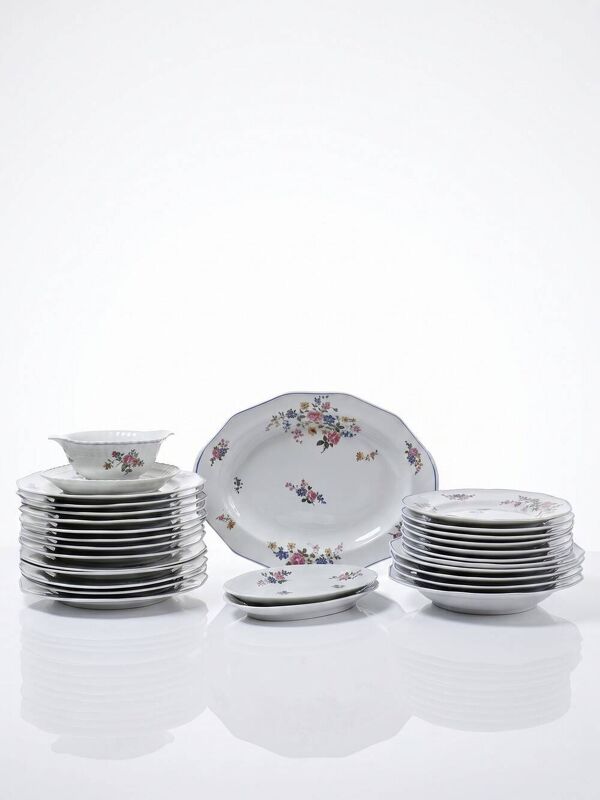 Service 28 pièces Bernardaud porcelaine de Limoges décor floral années 20-50