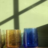 Lot de 6 verres bullés signés Riom