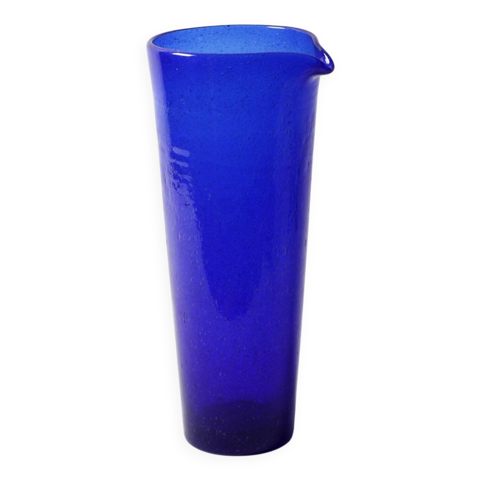 Cobalt Blue Glass Carafe: Vintage Italian Pitcher, Serafino Zani