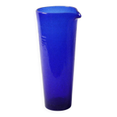 Carafe en verre bleu cobalt : pichet vintage italien, Serafino Zani