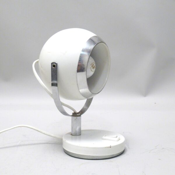 Lampe spot boule blanche années 70