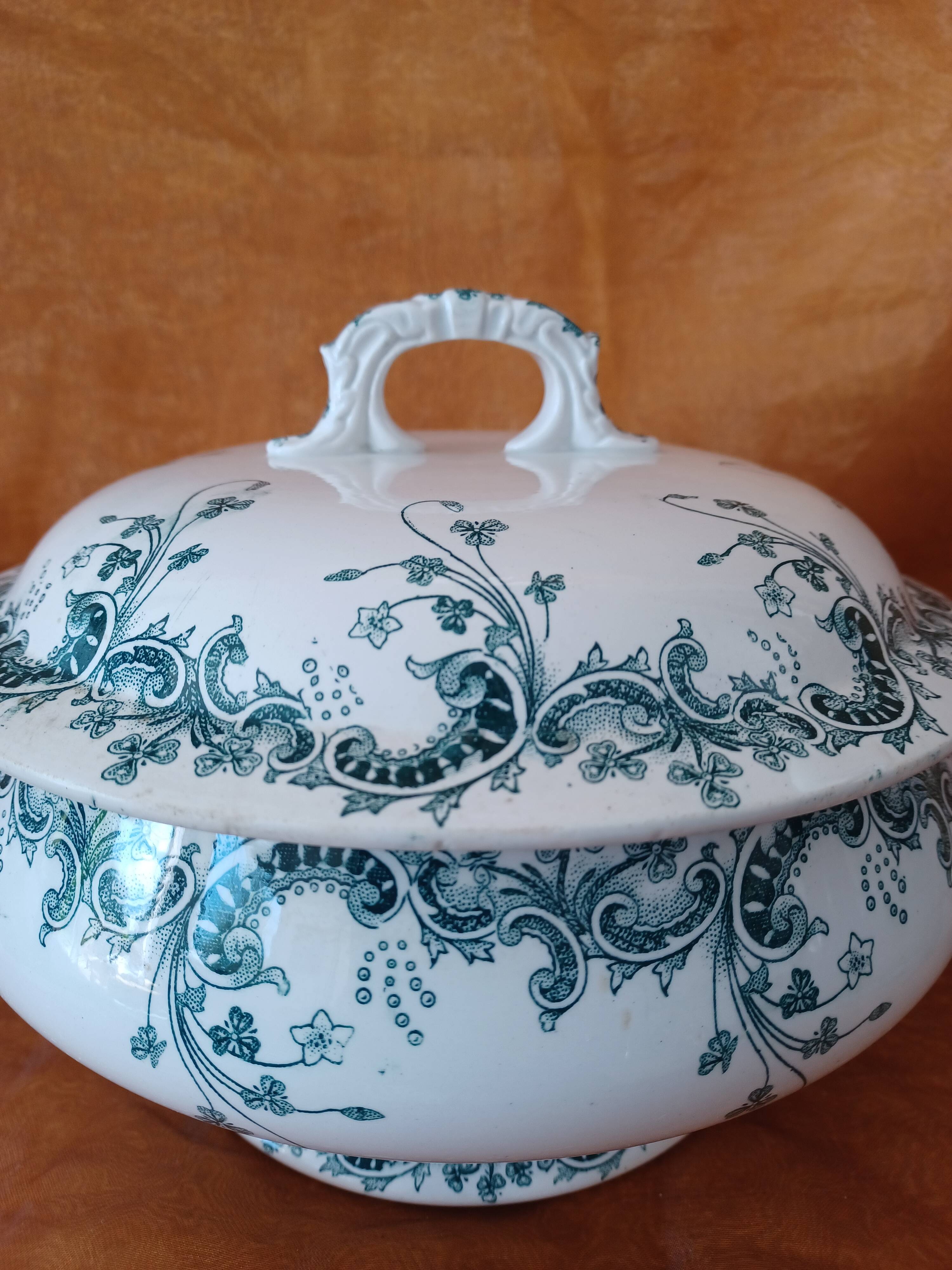 Earthenware soup tureen Saint-Amand and Hamage-