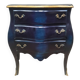 Commode de style Louis XV  laquée  bleu/noir