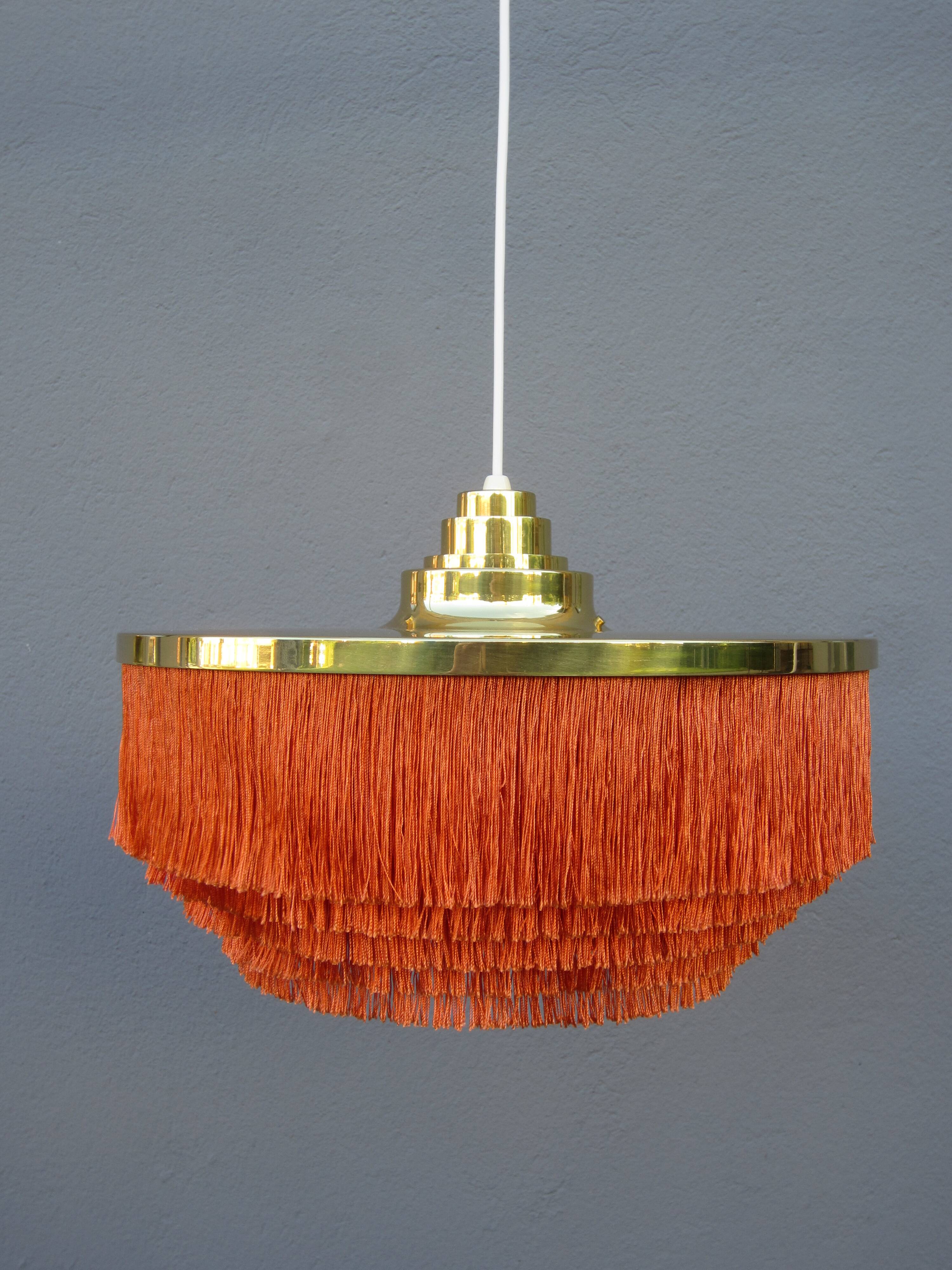 Scandinavian fringed pendant lamp model T-603 by Hans-Agne Jakobsson
