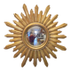 Sun mirror in golden resin from the 70s