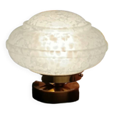 XL white globe table lamp in Clichy glass