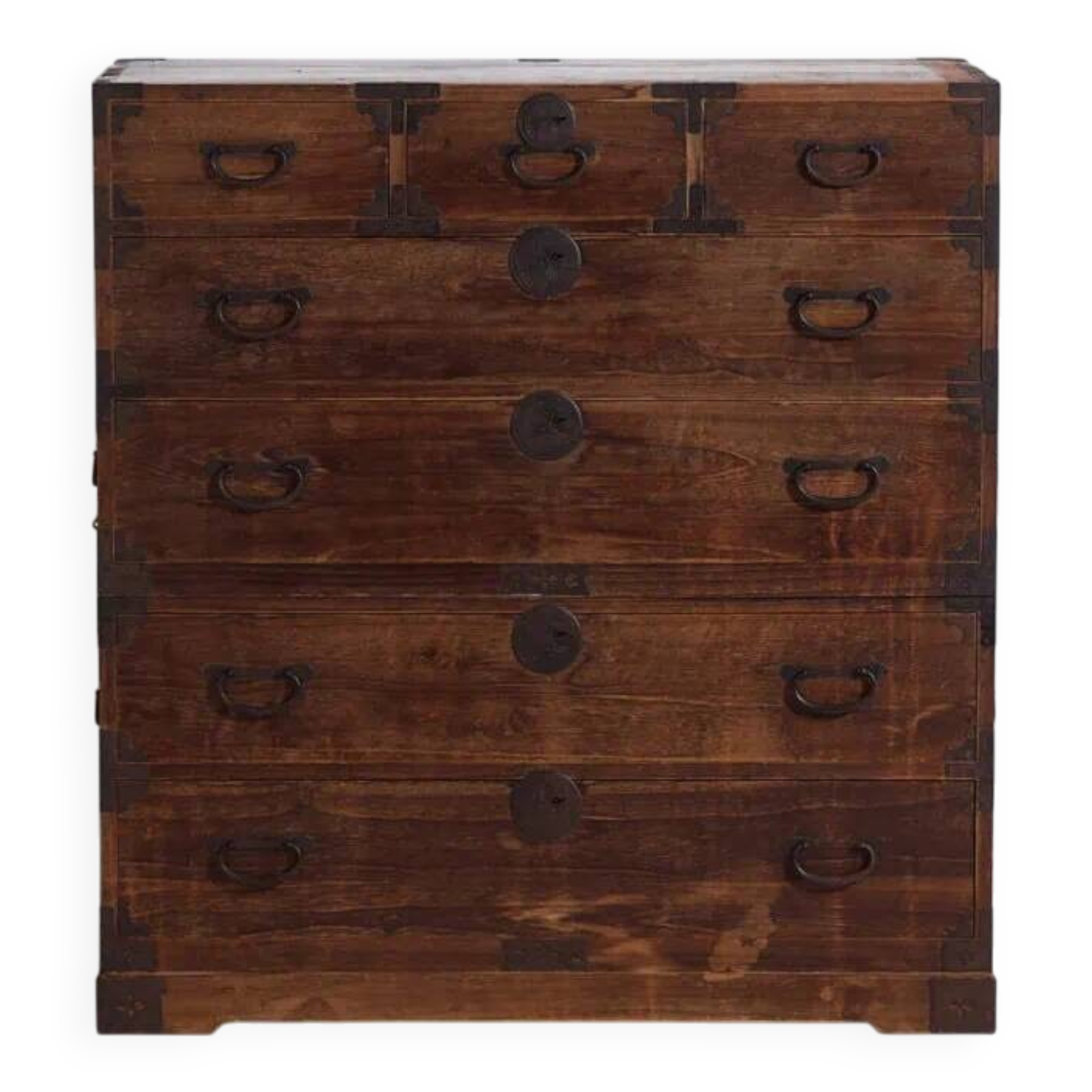 Grand Japanese tansu Sendai Isho-dansu in cedar and iron, Meiji-Taishō period (circa 1890-1925) #42