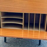 Vintage 1950s smoked glass secretary cabinet