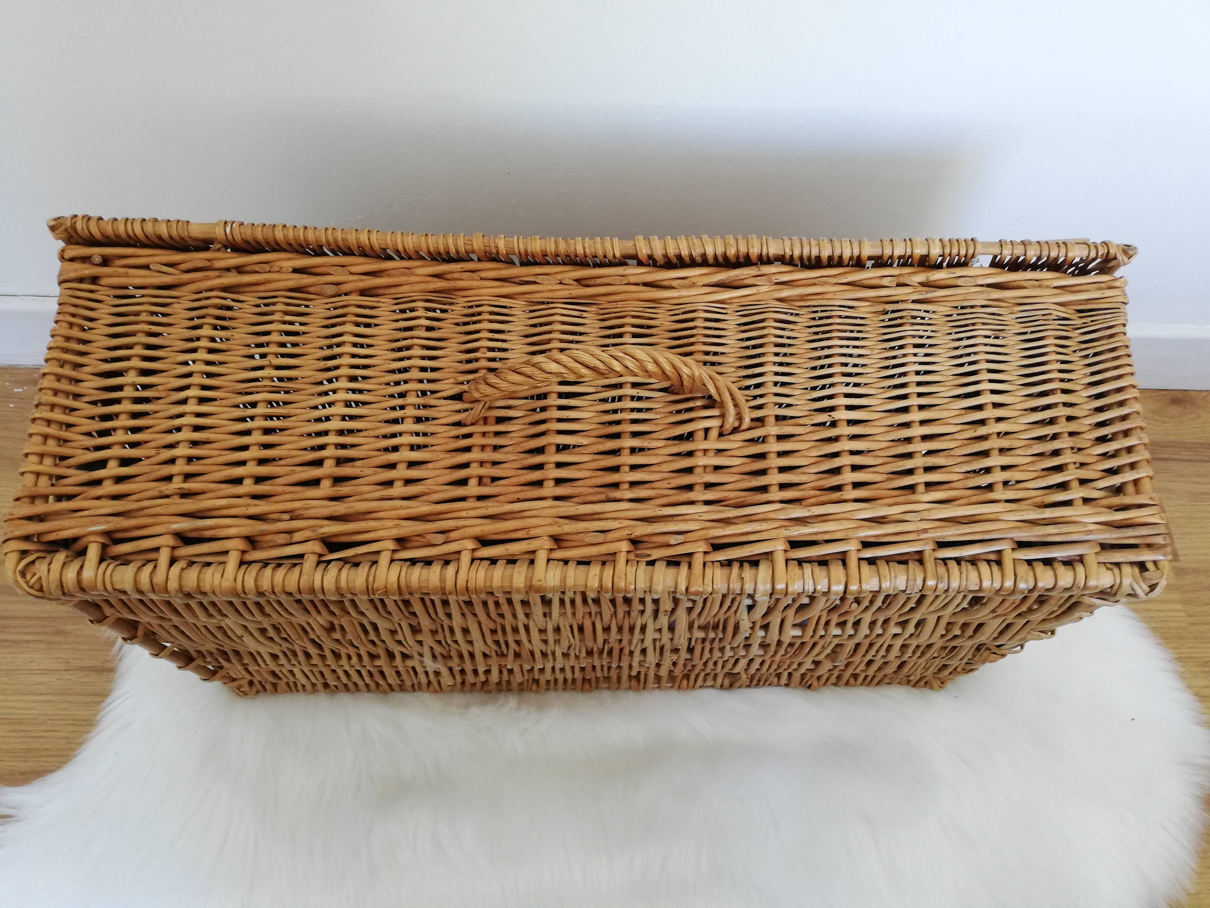 Old wicker trunk