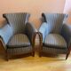 Pair of Art Deco style armchairs, refurbished. Upholstery fabric for armchairs.