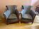 Pair of Art Deco style armchairs, refurbished. Upholstery fabric for armchairs.
