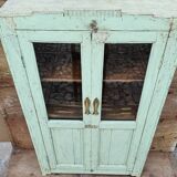 Ancienne armoire vitrée Art déco en teck birman