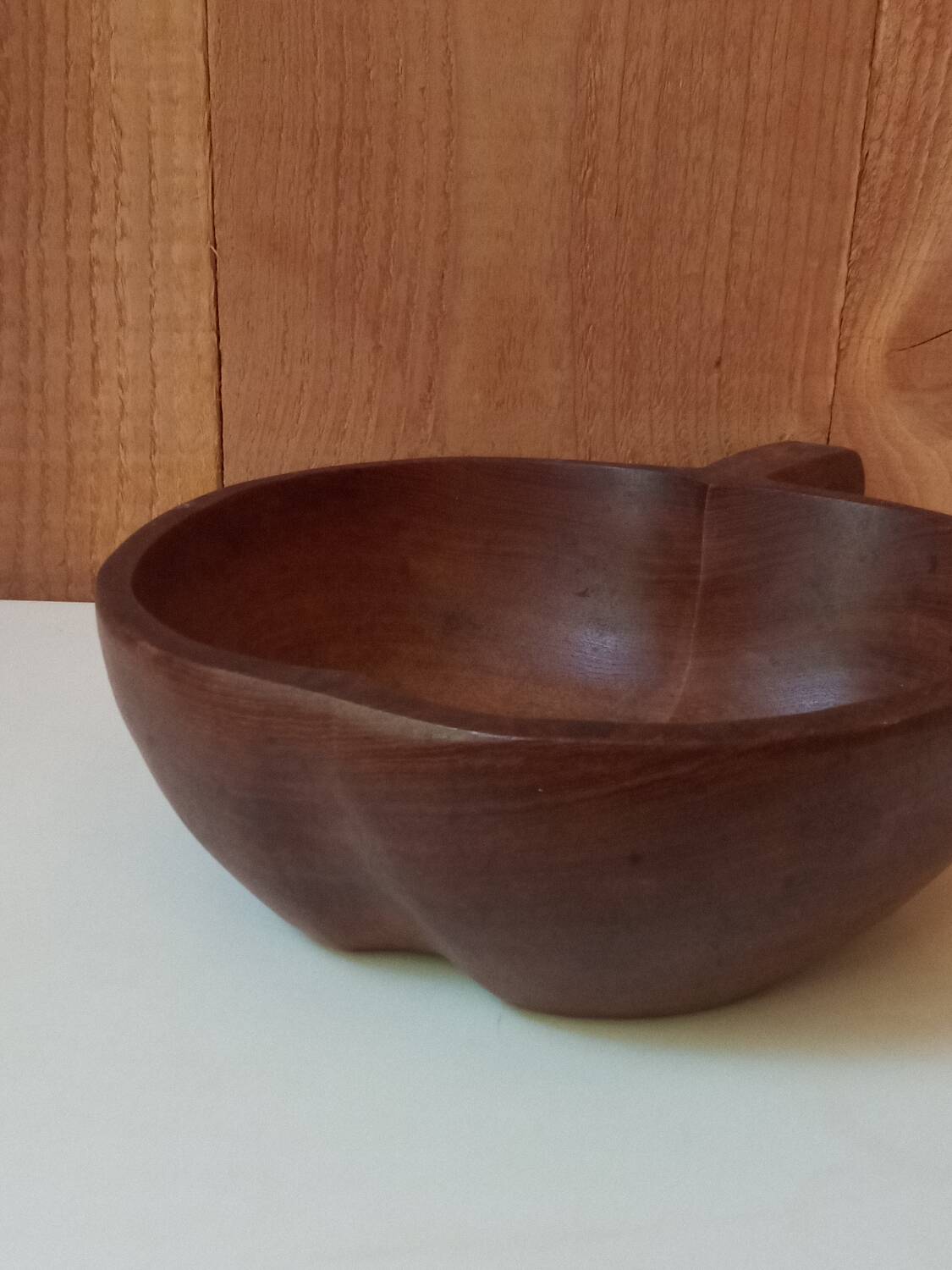 Teak apple bowl