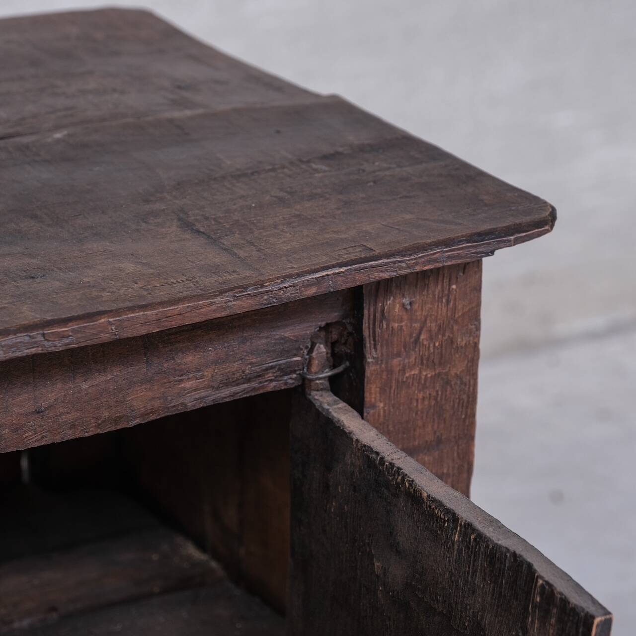 Antique Primitive Wooden Side Cabinet or Console