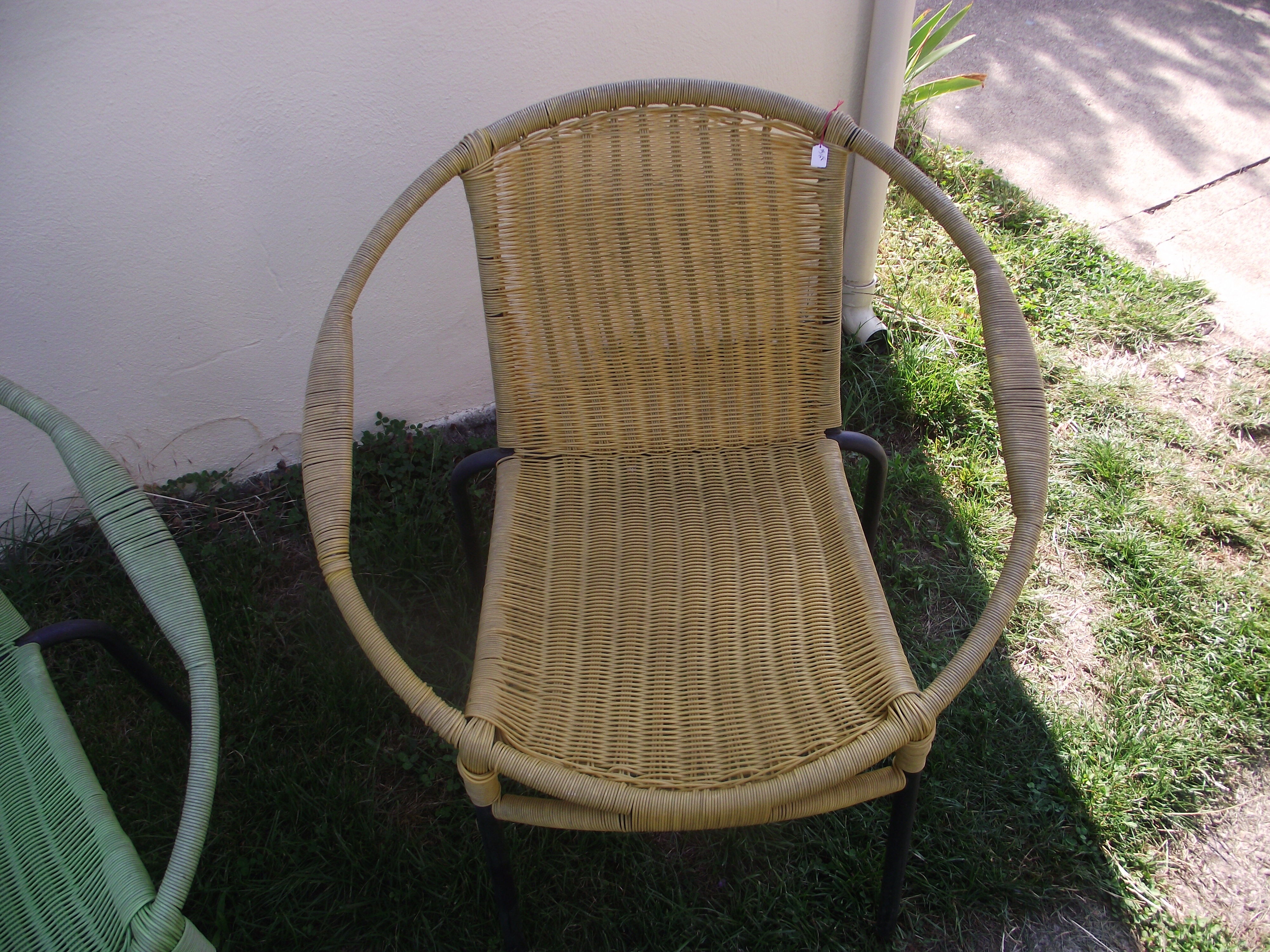 Pair of scoubidou armchairs from the 60s