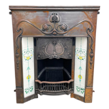 Open cast iron fireplace, Art Nouveau style