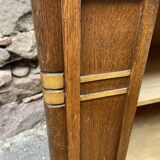 small Art Deco Parisian mid-century vintage 1950 oak sideboard with backsplash
