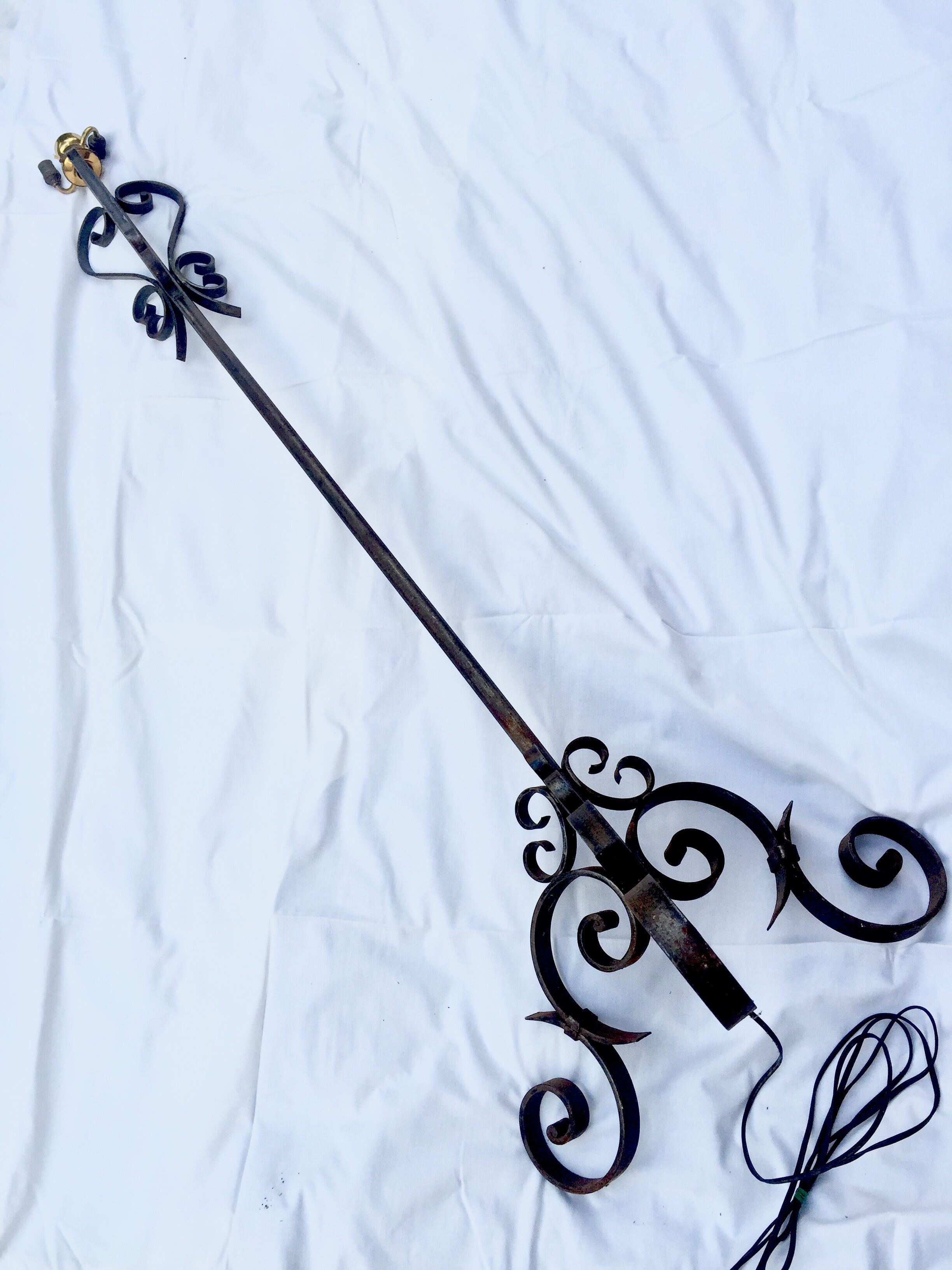 Vintage wrought iron lamp 1950