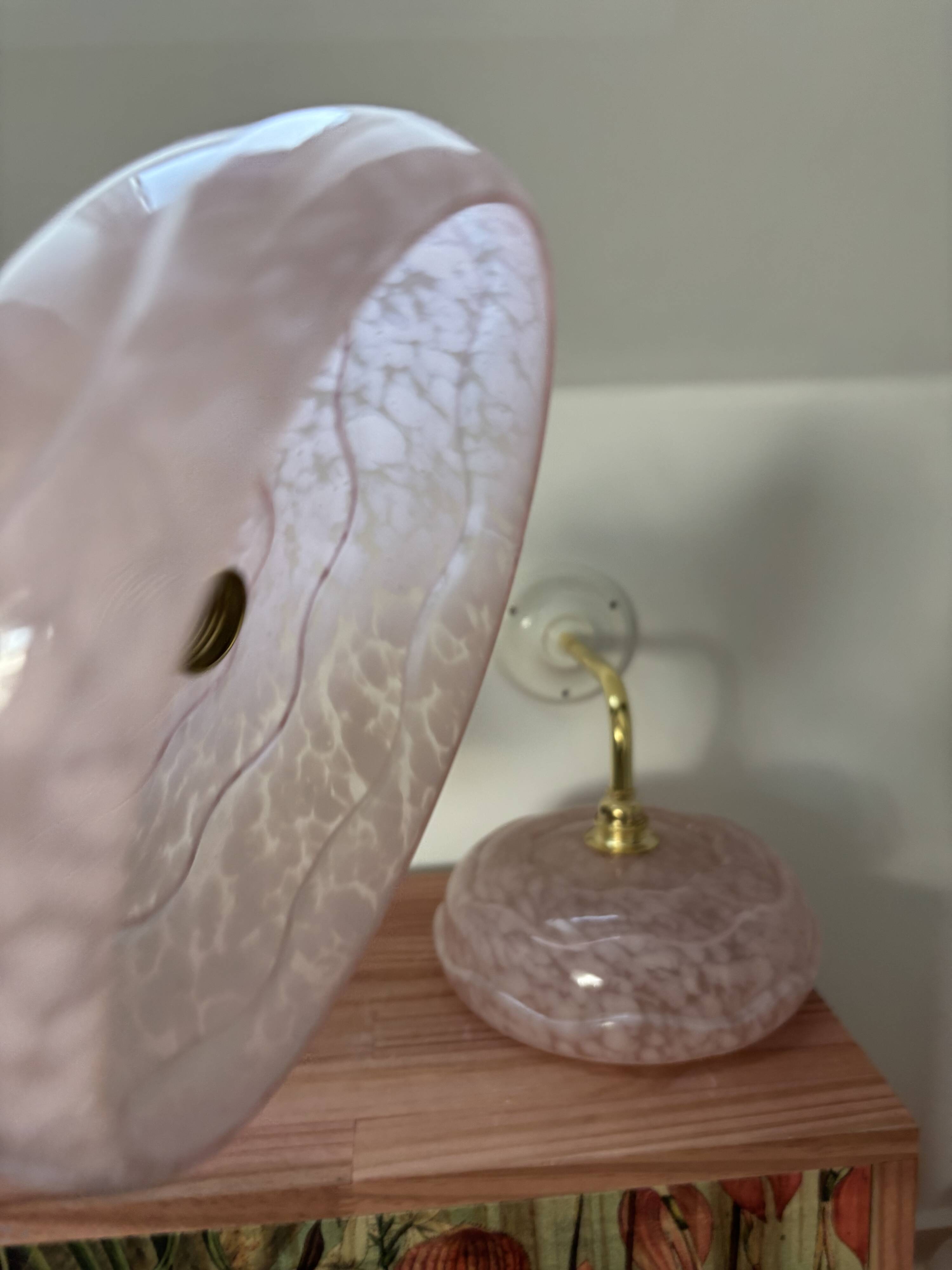 Pair of Art Deco speckled glass sconces