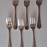 6 silver-plated cake forks