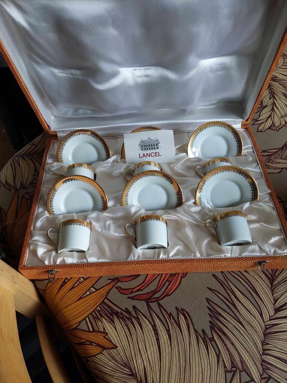 Service café fabrique royale de Limoges x6 (plates and cups) for Lansel