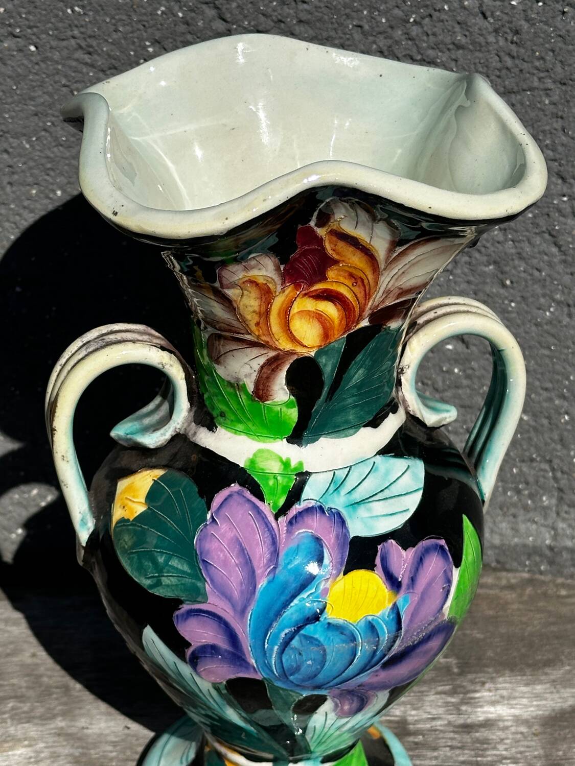 Vase Amphore céramique Vallauris signé JTF - H 30 cm