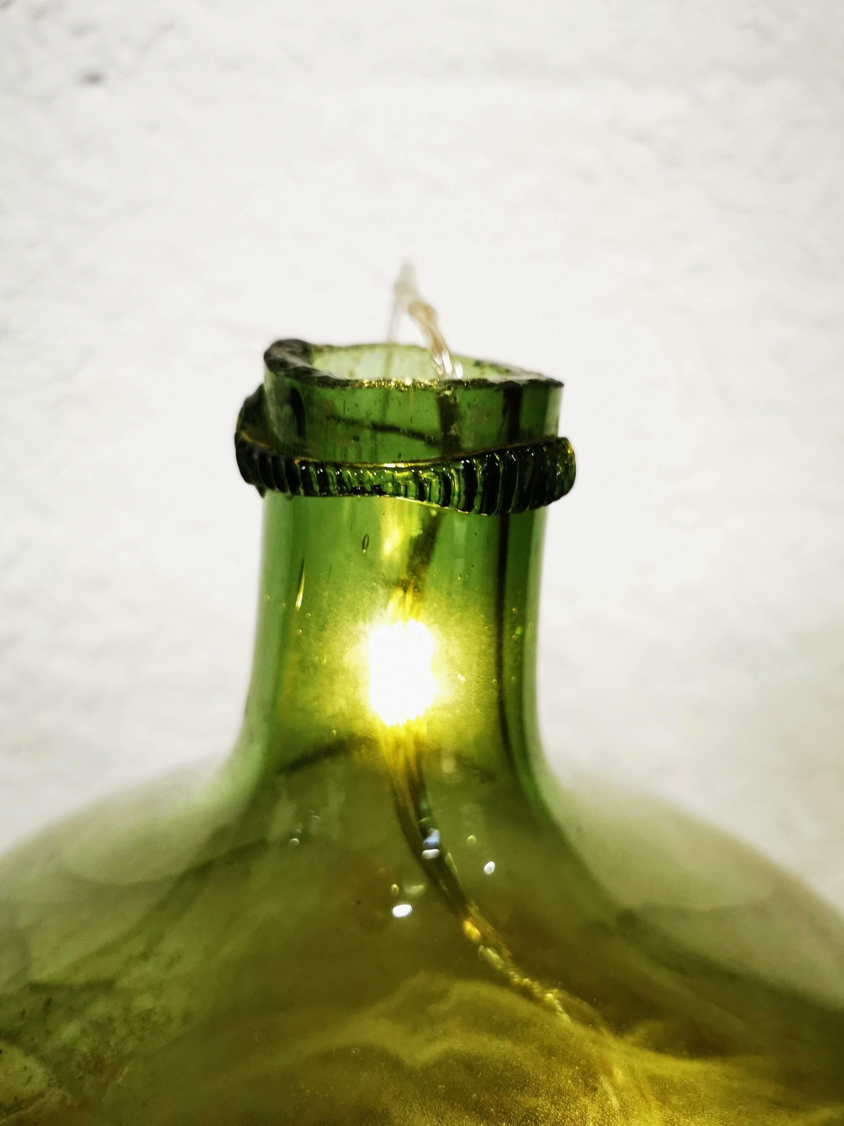 Dame jeanne ronde en verre soufflé 10 litres