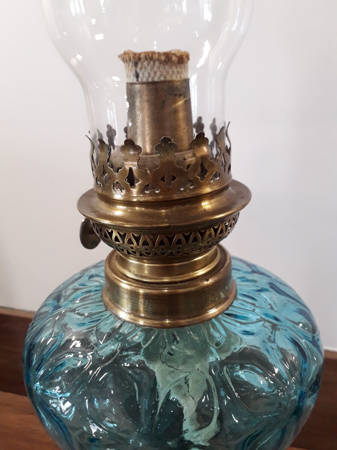 Blue kerosene lamp