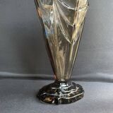 Art Deco smoked glass vase