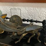 Cendrier mouche en laiton ancien