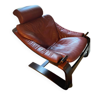 Kroken red leather armchair