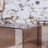 Smoked plexiglass nesting tables, 1970