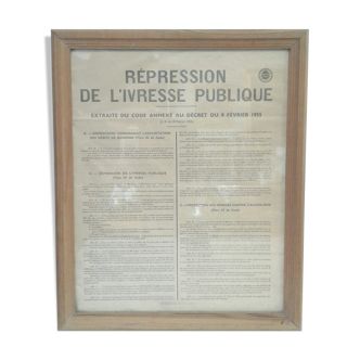 Framed poster Repression of public drunkenness